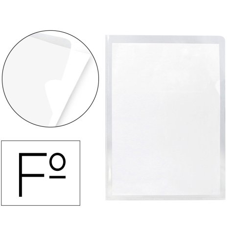 Carpeta dossier uñero plastico q-connect folio 180 mc transparente