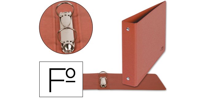 Carpeta de 2 anillas 40mm redondas liderpapel folio apaisado cuero