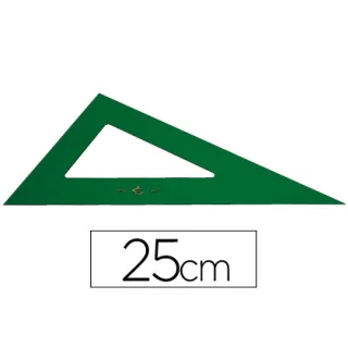 Juego escuadra y cartabon 25cm regla 30cm semicirculo 15cm y plantilla de  curvas liderpapelen petaca opaca color verde