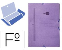 Carpeta liderpapel gomas tres solapas carton compacto folio color azul