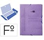 Carpeta liderpapel gomas tres solapas carton compacto folio color azul