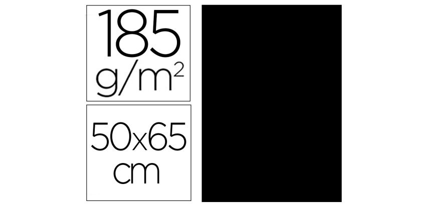 Cartulina guarro negra 50x65 cm 185 gr