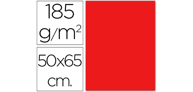 Cartulina guarro roja 50x65 cm 185 gr
