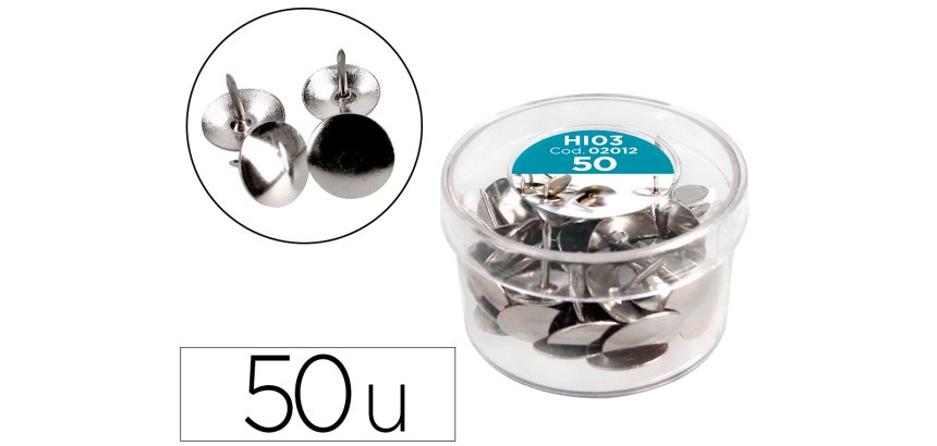 Chincheta liderpapel niquelada caja de 50 unidades