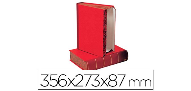 Caja transferencia liderpapel lomo libro de 80 mm color rojo356x273x87 mm