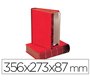 Caja transferencia liderpapel lomo libro de 80 mm color rojo356x273x87 mm