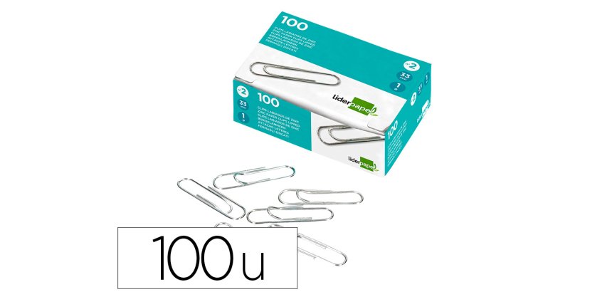 Clips liderpapel nº3 labiados 43 mm caja de 100 unidades