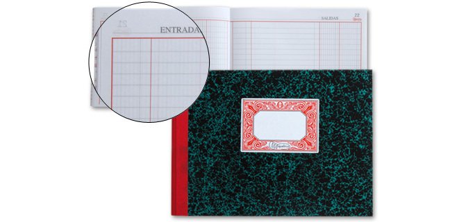 Libro miquelrius cartone 3087 cuarto 100 hojas entrada y salida apaisado