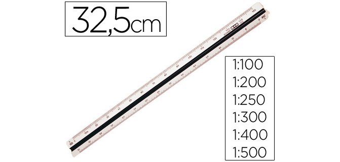 Escala m+r 1632.20 1:100-200-250-300-400-500 30 cm estuche rigido color