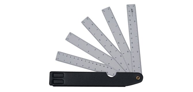 Escala pardo abanico 10 escalas 15 cm con estuche similpiel