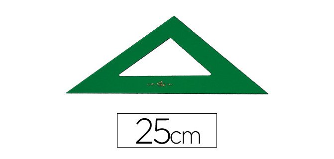 Escuadra faber castell 25 cm plastico verde