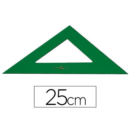 Escuadra faber castell 25 cm plastico verde