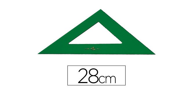 Escuadra faber castell 28 cm plastico verde