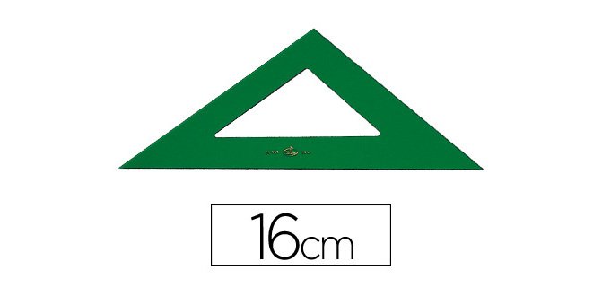 Escuadra faber castell 16 cm plastico verde