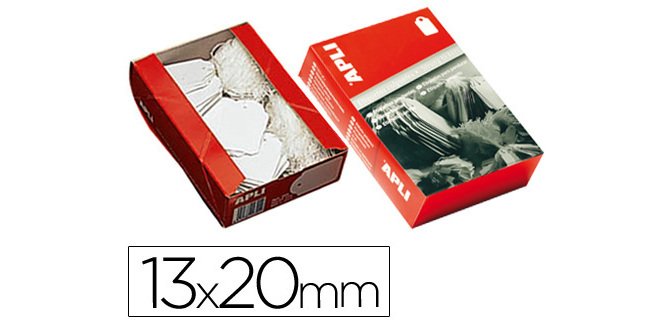 Etiquetas colgantes apli 387 13x20 mm caja de 1000 unidades