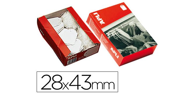Etiquetas colgantes apli 391 28x43 mm caja de 500 unidades
