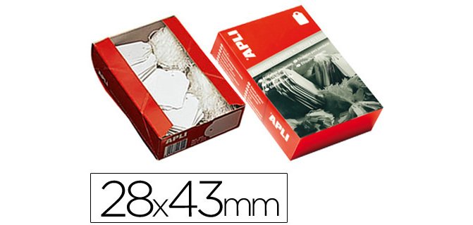 Etiquetas colgantes apli 391 28x43 mm caja de 500 unidades
