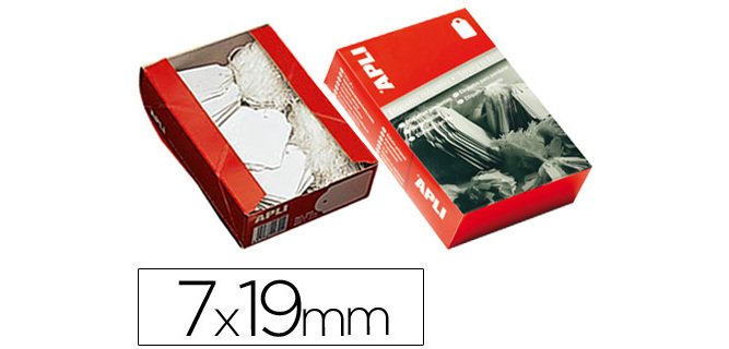 Etiquetas colgantes apli 383 7x19 mm caja de 1000 unidades