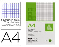 Bloc notas liderpapel cuadro 4mm a4 80 hojas 60g/m2