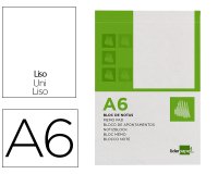 Bloc notas liderpapel liso a6 80 hojas 60g/m2 perforado