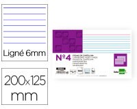 Ficha liderpapel rayada nº4 125x200 mm 180g/m2 paquete de 100 unidades