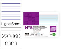Ficha liderpapel rayada nº5 160x220 mm 180g/m2 paquete de 100 unidades