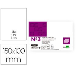 Ficha liderpapel lisa nº3 100x150mm paquete de 100 180g