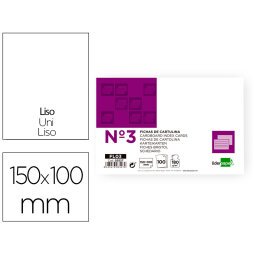 Ficha liderpapel lisa nº3 100x150mm paquete de 100 180g