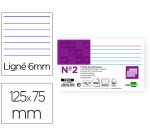 Ficha liderpapel rayada nº2 75x125 mm 180gr paquete de 100 unidades