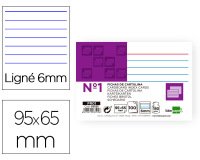 Ficha liderpapel rayada nº1 65x95 mm 180g/m2 paquete de 100 unidades