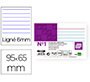 Ficha liderpapel rayada nº1 65x95 mm 180gr paquete de 100 unidades