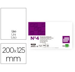 Ficha liderpapel lisa nº4 125x200mm paquete de 100 180g