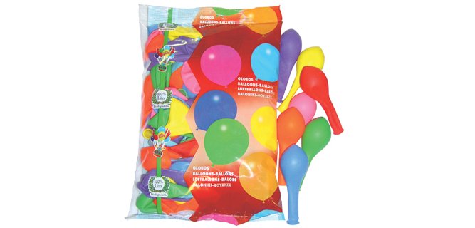 Globo 100% latex biodegradable bolsa de 100 unidades colores surtidos