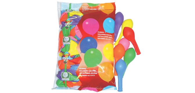 Globo 100% latex biodegradable bolsa de 100 unidades colores surtidos
