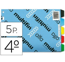 Separador multifin 3003 plastico cuarto apaisado 5 pestañas