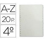 Separador alfabetico multifin 3002 plastico cuarto natural 20 pestañas 155x215 mm