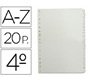 Separador alfabetico multifin 3002 plastico cuarto natural 20 pestañas 155x215 mm