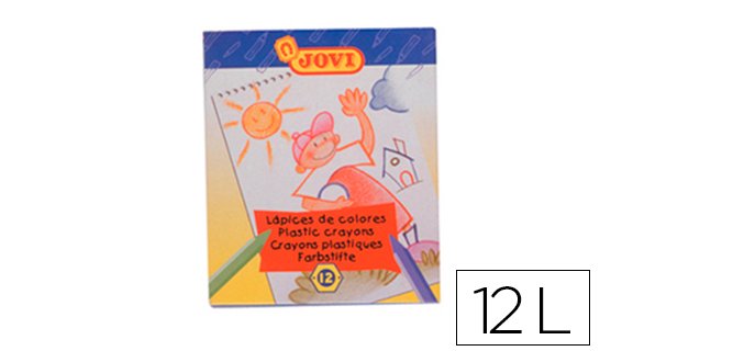 Lapices cera jovi hexagonal caja de 12 unidades colores surtidos
