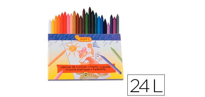 Lapices cera jovi hexagonal caja de 24 unidades colores surtidos