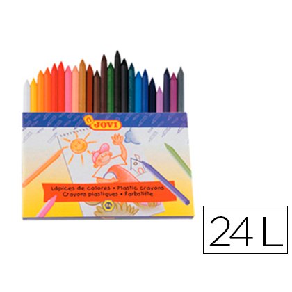 Lapices cera jovi hexagonal caja de 24 unidades colores surtidos