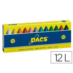 Lapices cera dacs caja de 12 colores surtidos