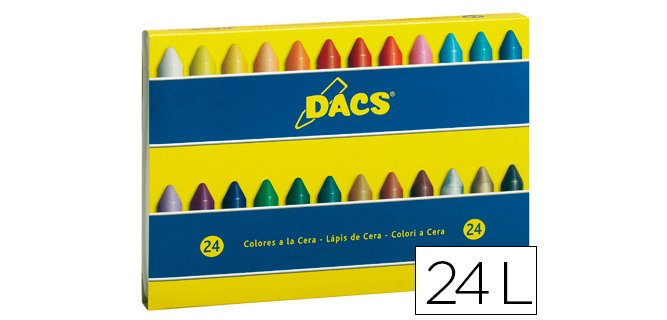 Lapices cera dacs caja de 24 unidades colores surtidos