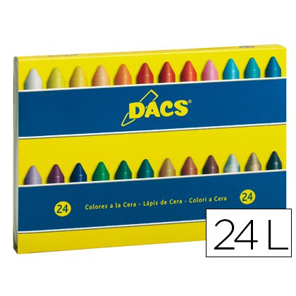 Lapices cera dacs caja de 24 unidades colores surtidos