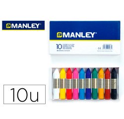 Lapices cera manley caja de 10 colores surtidos