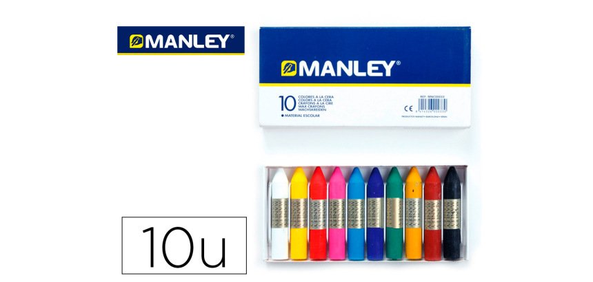 Lapices cera manley caja de 10 colores surtidos