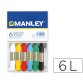 Lapices cera manley caja de 6 colores surtidos