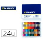 Lapices cera manley caja de 24 colores surtidos