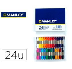 Lapices cera manley caja de 24 colores surtidos