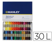Lapices cera manley caja de 30 colores surtidos