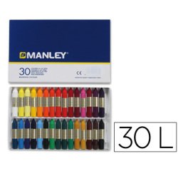 Lapices cera manley caja de 30 colores surtidos
